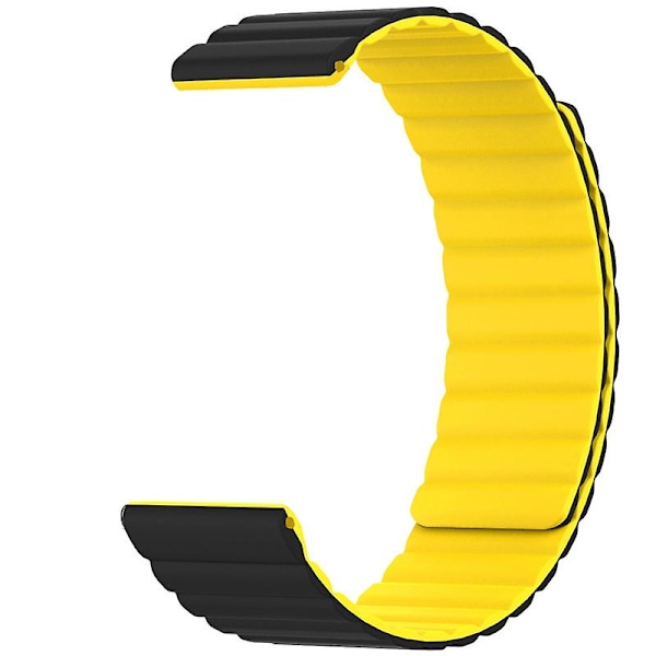 Silikon 20mm magnetisk sportsarmbånd for Huami Amazfit Gts 4/3/2/1/mini Black Yellow