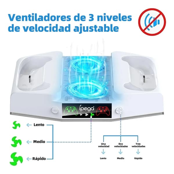 Køleventilator - Med hovedtelefonholder til Xbox Series S (sort)