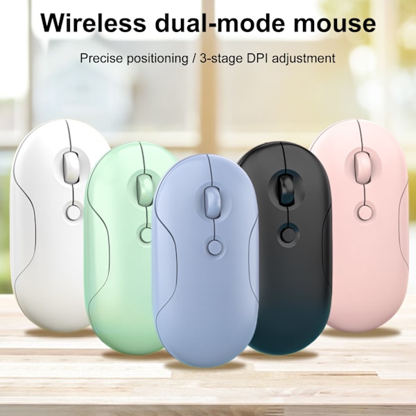 Ladattava langaton Bluetooth-hiiri, pieni ja kannettava toimistokäyttöön (valkoinen)