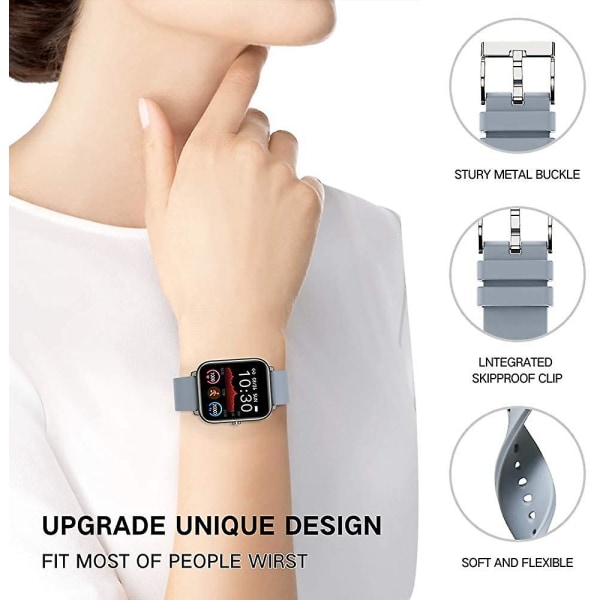 Smart Watch armband, 20 mm utbytbara justerbara Smartwatch-remmar Gray