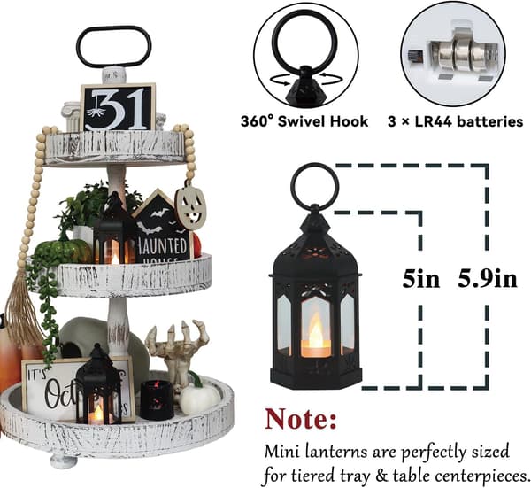 Lyslykt Mini Lanterne med Flammende LED-lys (Sølv) Silver