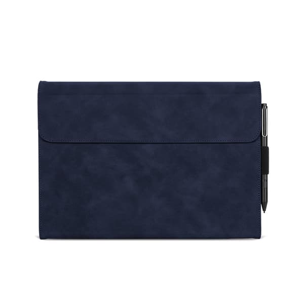 Fodral för Microsoft Surface Pro X, PU-läder med pennhållare (blå)