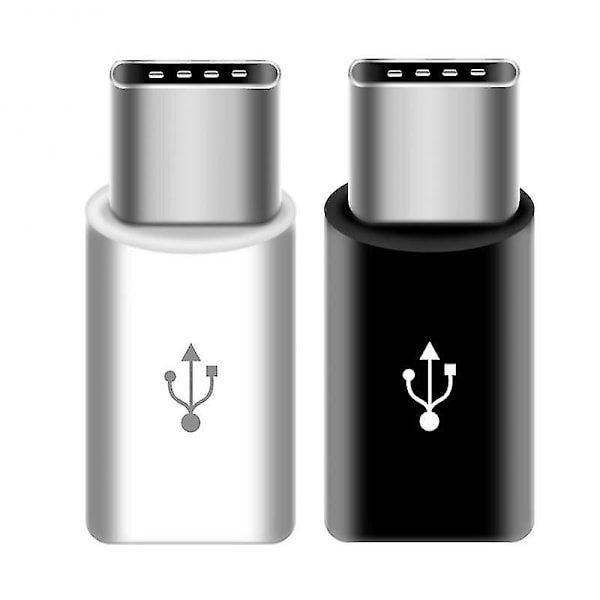 5 stk Lille Micro Usb til Usb-c Adapter Mobiltelefon Adapter Type-c Interface Data Line Converter til Samsung Xiaomi Huawei White