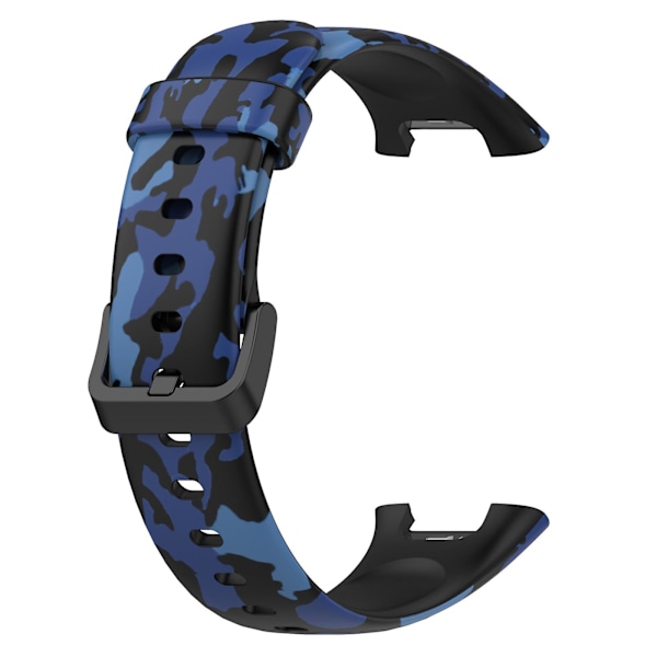 Xiaomi Mi Band 7 Pro -urheiluranneke, pehmeä silikoni, kuviollinen tulostus, vaihdettava ranneke, vakiokoko Camouflage Blue