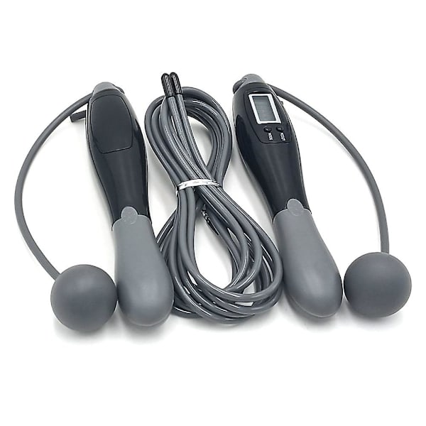 Trådlöst hopprep Smart Elektronisk räkning Hopprep Sladdlös och rep inomhus och utomhus Dubbelanvändning vajerhopprep Set (svart) grey