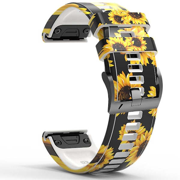 Hurtigudløselig urrem i silikone med trykt mønster til Garmin Forerunner 965/955/945/935 Style D