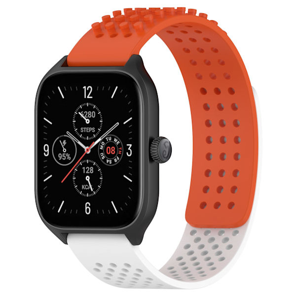 Silikonklockarmband 20 mm Andningsbart klockarmband för Garmin Vivoactive 5/garminactive 5/venu Sq 2 Orange White