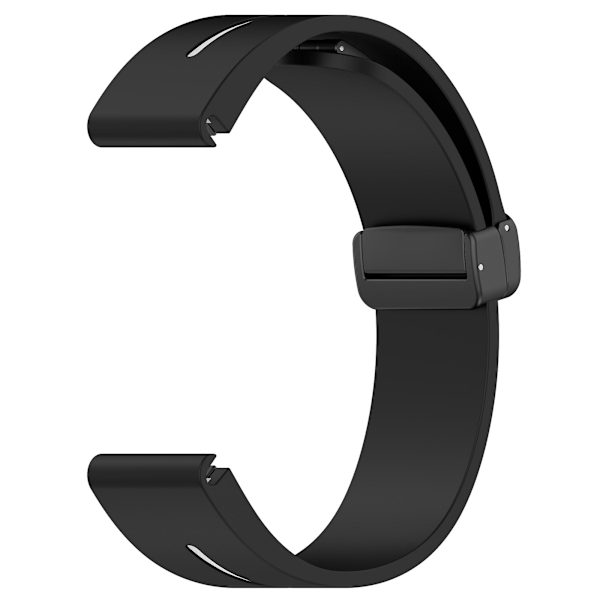 20mm Silikonurrem for Garmin Fenix 7s/6s/5s, Magnetisk Rem Svart Spenne Dual Farge Black White