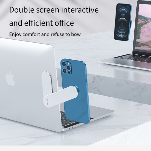 2 i 1 Laptop Expand Stand Notebook Til iPhone Xiaomi Support til Macbook Air Pro Desktop Holder Computer Notebook Tilbehør white