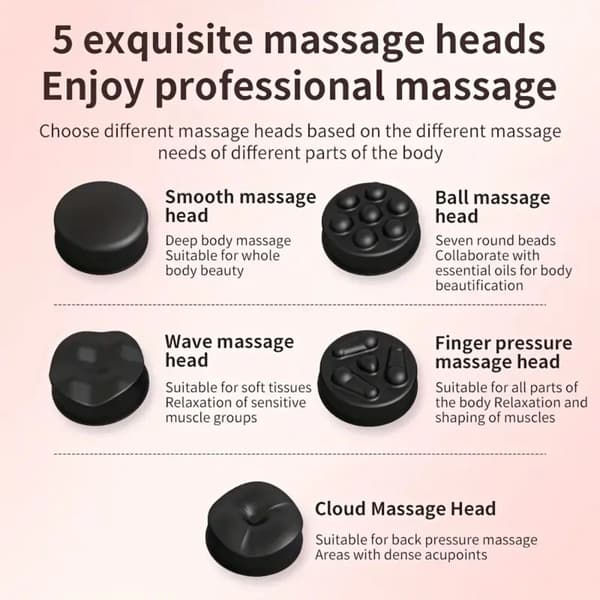 Massager 5 tilstande, genopladelig håndholdt helkrops cellulite til afslapning (sort) Black