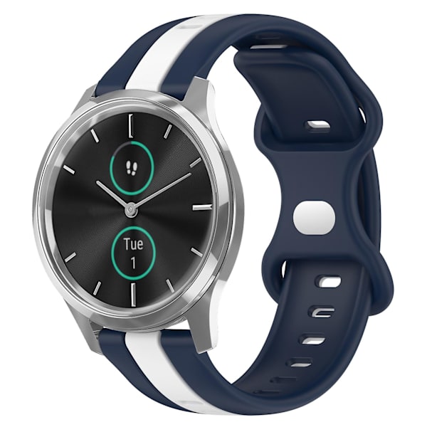 Silikoniranneke Garminmove Luxe -kelloon White Blue