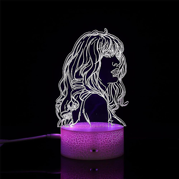 2024 Taylor Swift 3d nattlampa bordslampa med fjärrkontroll och smart touch, 16 färger Dimbar sänglampa Sovrumsdekorationer Swiftie-present