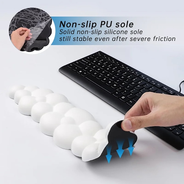 Litet Molnformad Handledsstöd, Handlovsstöd Ergonomiskt (Vit)