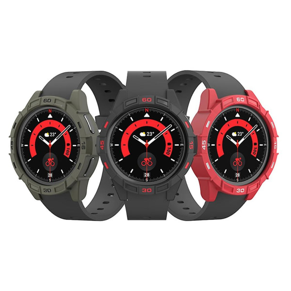 TPU- cover för Watch 5 Pro 45 mm skärm Bumper-Shell Protector-Stötsäkert hölje Black red