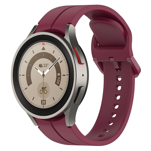 Samsung Galaxy Watch6 / Watch6 Classic / Watch 5 / 5 Pro / Watch3 41mm Silikoniurainen uranauha 20mm ranneke Wine Red