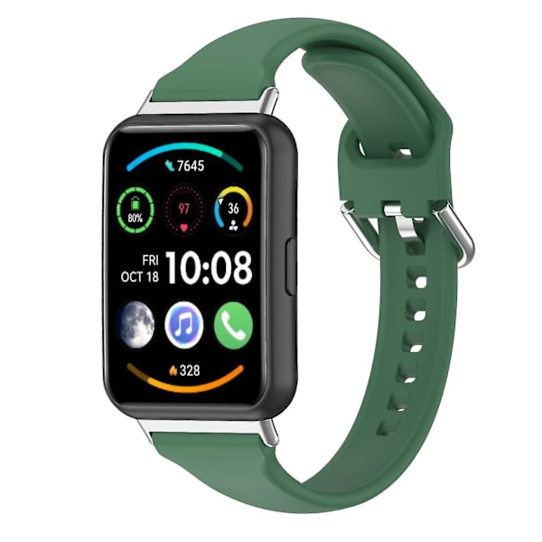 Silikonarmband med snabbkoppling för Huawei Watch Fit 2, sportarmband, ersättningsarmband Green, Midnight Green P Huawei Watch Fit 2
