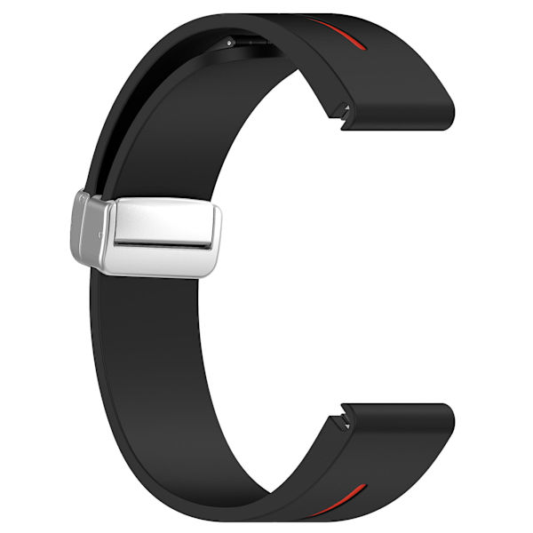 20mm kaksivärinen silikoninen magneettinen hopea solki ranneke Samsung Galaxy Watch 6/6 Classic/5/4 Black Red