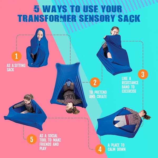 Sokker - Sensorisk Stretch Body For Å Lindre Stress, Størrelser Xl (Blå)