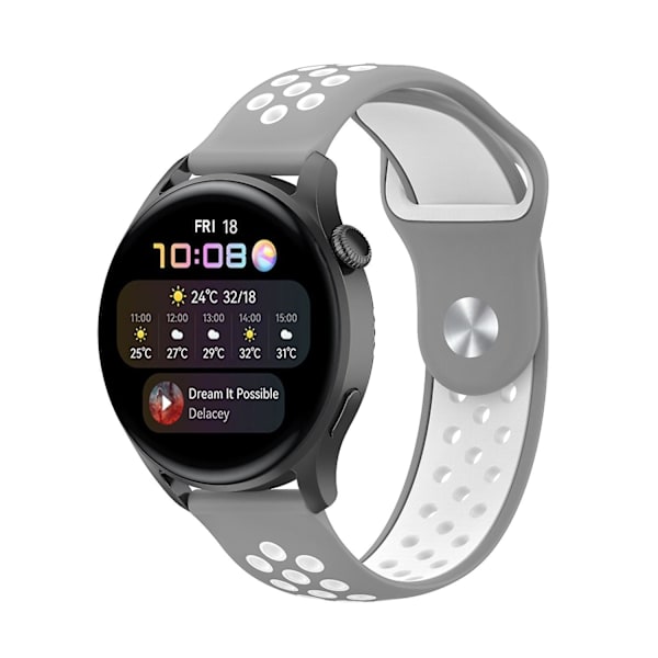 Dubbelfärgat justerbart silikonklockarmband 22 mm för Huawei Watch 3/Watch 3 Pro/Teal Multicolor C