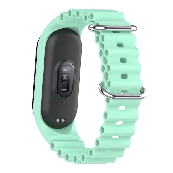 Xiaomi Mi Band 3/4/5/6/7 -rannekke, pehmeä silikoniranneke kellokuorella Light green, Light Green G Xiaomi Mi Band 3