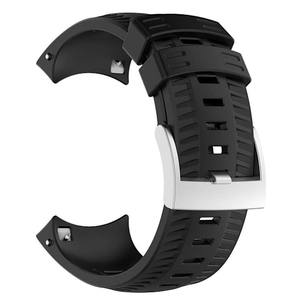 24mm blød silikone rem til Suunto7 9 Baro rem udskiftning armbånd til Suunto D5 Suunto 7 Sport New Smart Watch Black [Silver Buckle]