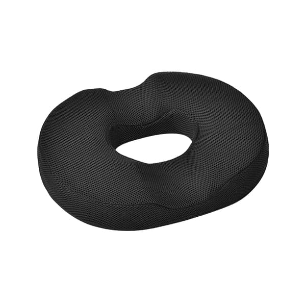 Hukommelsesskum sædehynde, Donut 3D Mesh til smertelindring af haleben ved langvarig siddende (sort) Black