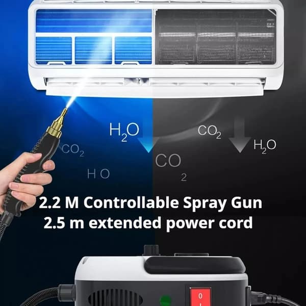 Högtrycksångtvätt 2500W Hög Temperatur, 1200 ml Stor Tank (Vit)