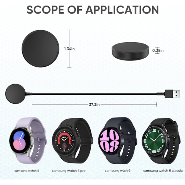 Laddare för Samsung Galaxy Watch 5/5 Pro [2-pack]