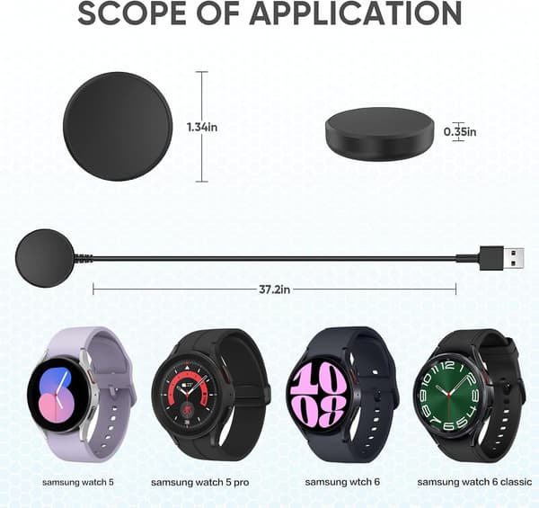 Oplader til Samsung Galaxy Watch 5/5 Pro [2-pak]