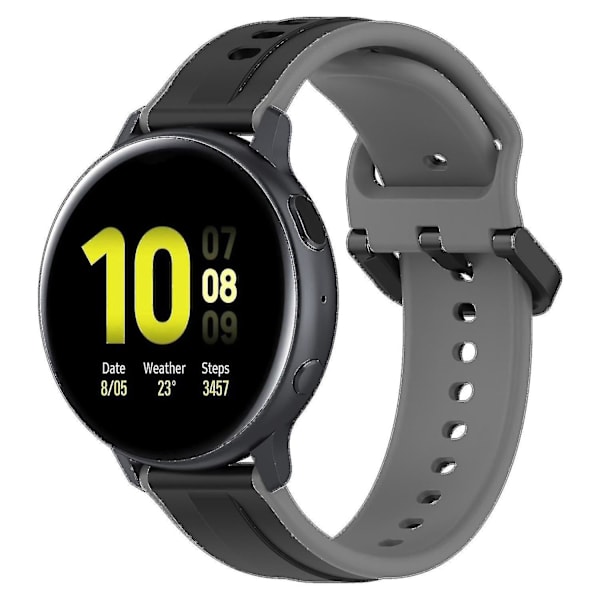 For Samsung Galaxy Watch Active2 44mm 40mm Sport Bands Dual 20mm Silikonutskiftingsrem Black Grey K Samsung Galaxy Watch A
