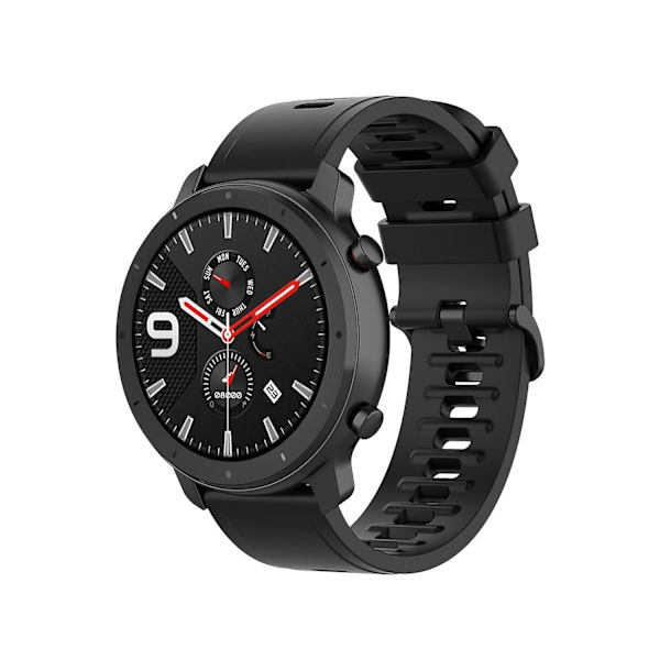 Reservedele Silikone Urrem til Huami Amazfit GTR 47mm/Amazfit Pace/Amazfit Stratos Black A