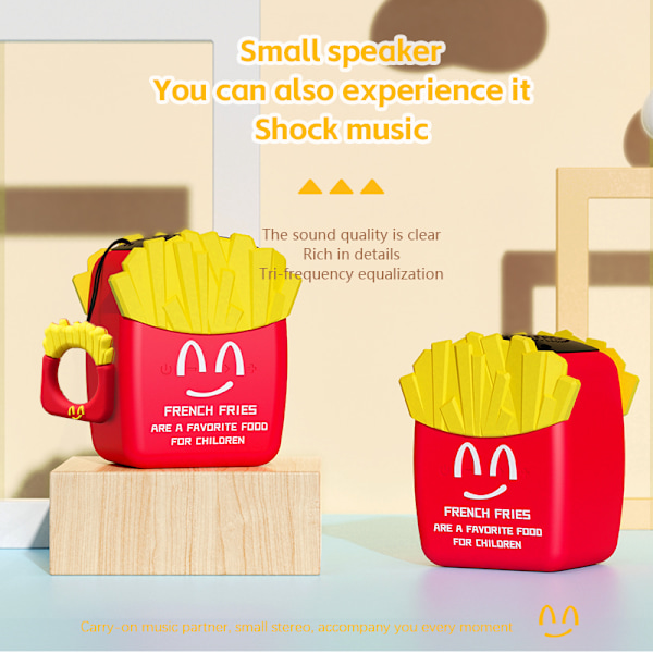Bluetooth-högtalare Pommes Frites, med USB-gränssnitt, stöder Bluetooth/TF-kort/FM