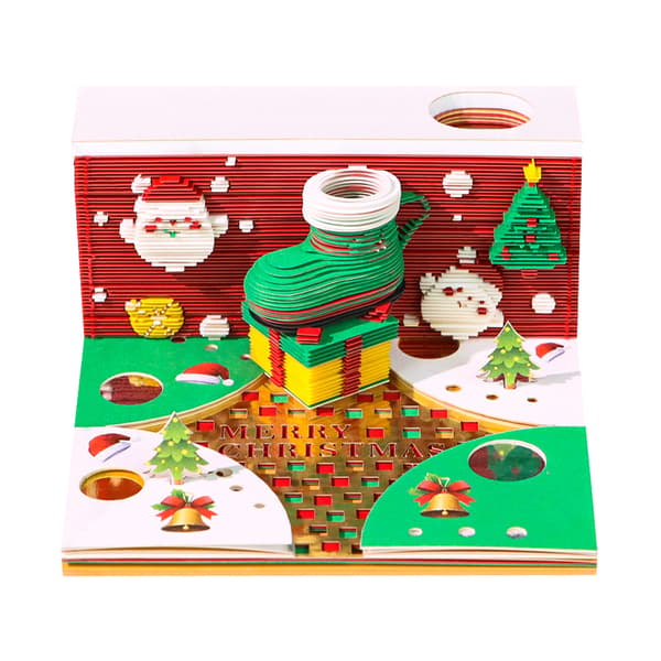 Notesblok - Julelege Hus Sticky 3D Memo Pad