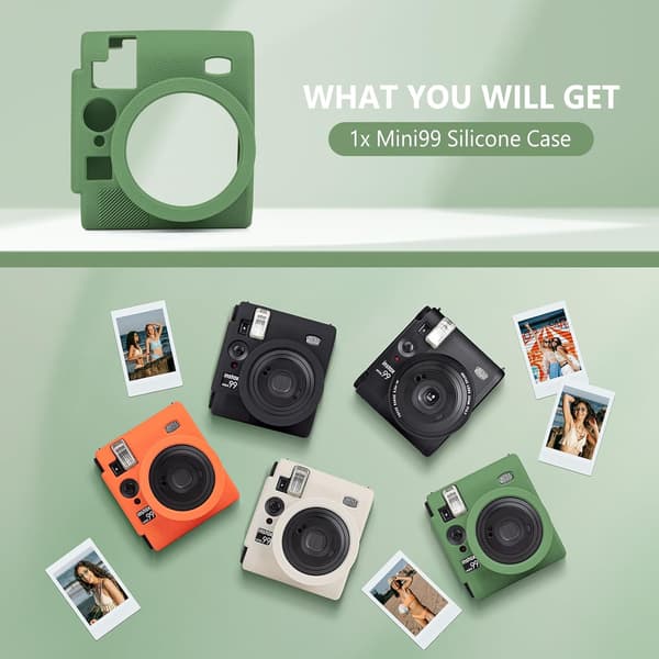 Etui - Til Instax Mini 99 Instantkamera, Silikonecover (Grøn)