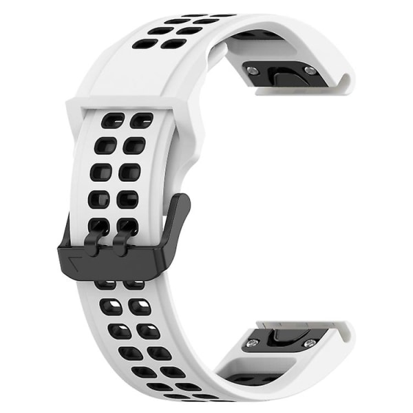 For Garmin Enduro2 / Tactix7 26 mm omvendt spenne Tofarget silikonklokkebånd PWV White Black