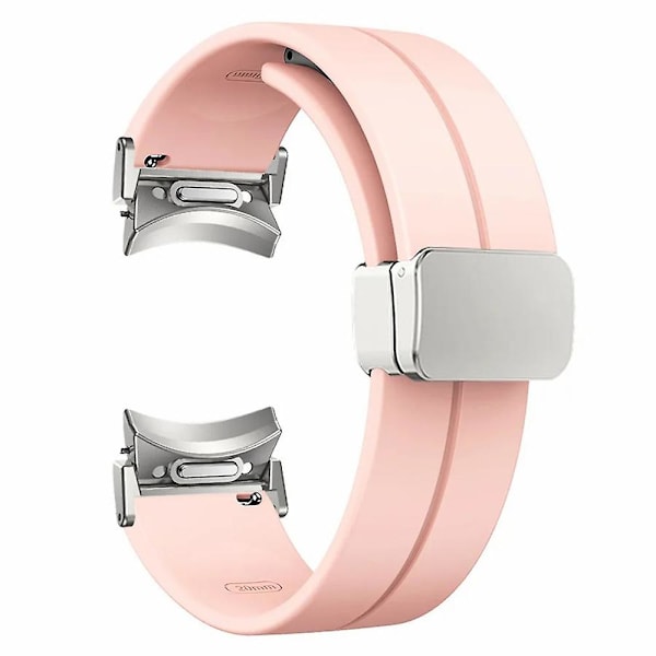 Samsung Galaxy Watch4 / Watch 5 / Watch6 -rannekke, pehmeä silikoniranneke magneettilukolla Pink