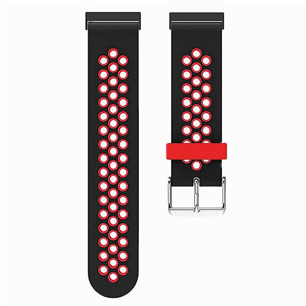 Åndbare huller 24mm silikone erstatningsurrem til Suunto Spartan Sport håndled Hr Baro / Suunto 7 Black Red