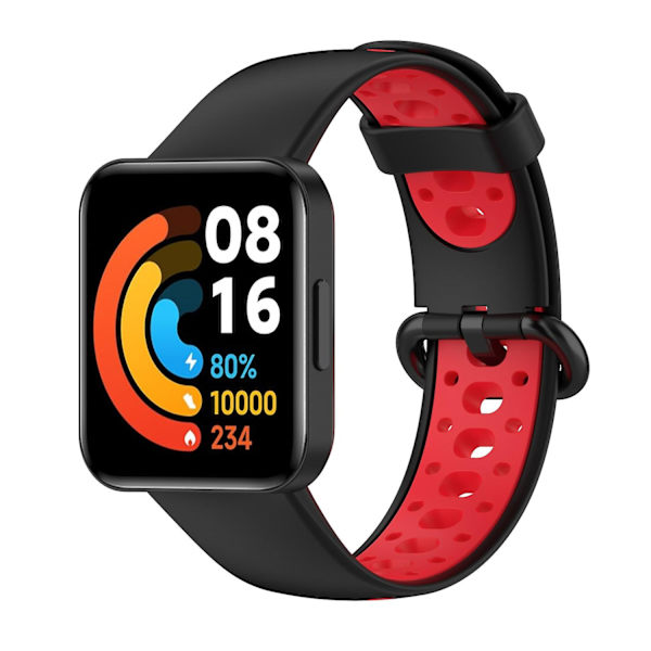 Dual Color Åndbar Urrem Blød Silikone Rem Til Xiaomi Redmi Watch 2 C Other Xiaomi Models