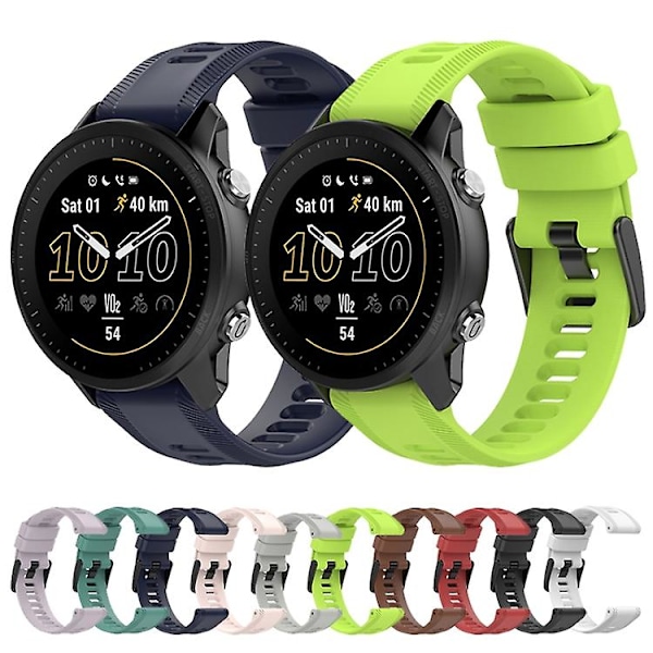 For Garmin Forerunner 935 22mm Solid Farge Silikon Klokkereim YYU Black