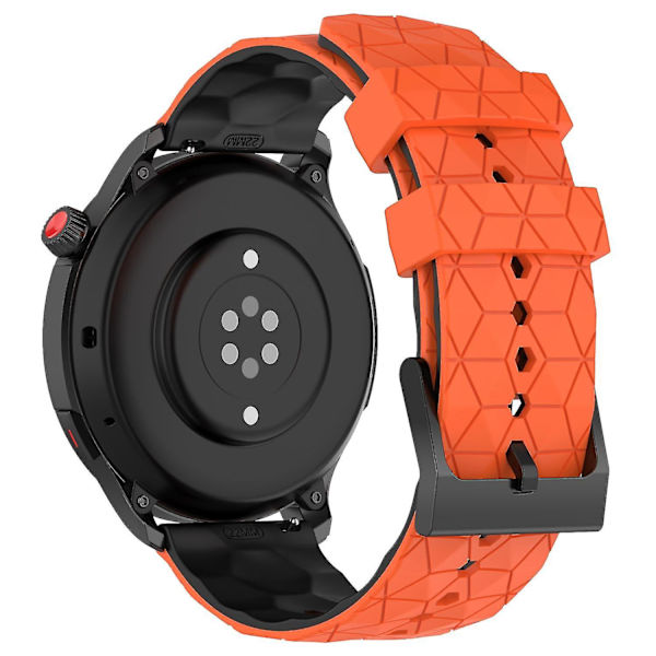 Silikone urrem til Garmin Move Trend, 20mm dobbelt fodboldmønster sportsrem Orange Black D Samsung Galaxy Watch 5