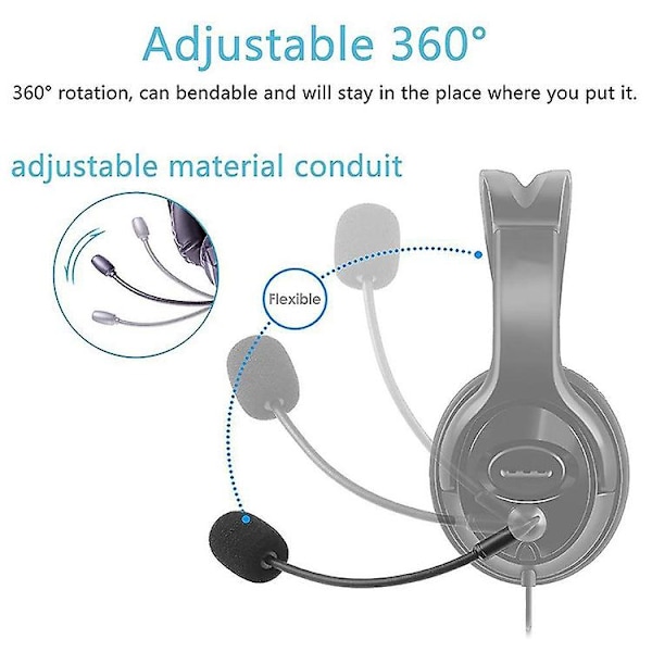 Zj033mr-03 17cm Mono 3,5 mm rak mikrofon för spelheadset
