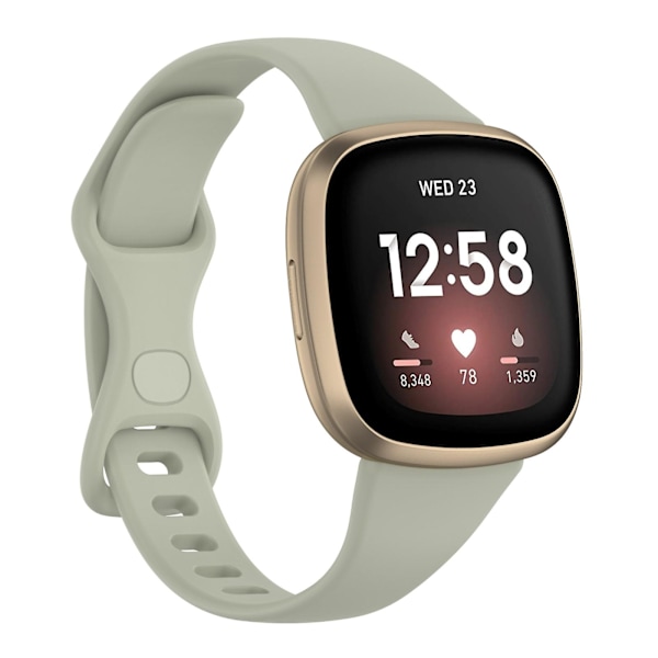 Til Fitbit Versa 4 / Versa 3 / Sense TPU Watch Band S Rock Grey