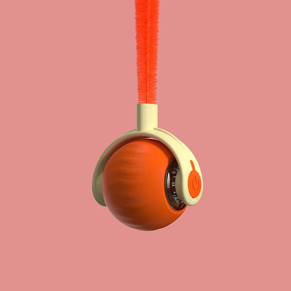 Legetøjsbolde til katte og hunde, automatisk rullende kattebold, berøringsaktiveret (orange)