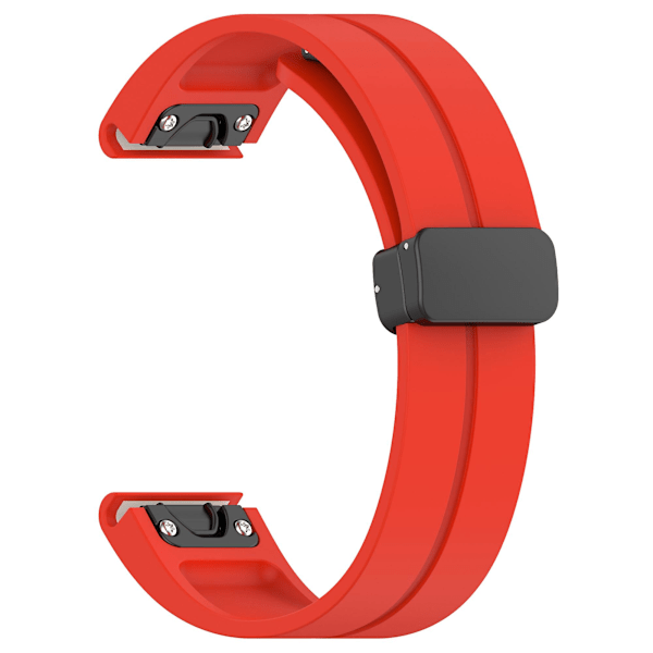 20mm magnetisk silikonearmbånd til Samsung Galaxy Watch 6/6 Classic/5/4/huawei Watch Gt 3 42mm, urrem sort spænde Red