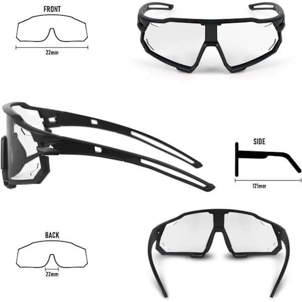 Fotokromiske Cykelbriller Uv400 (Sort)