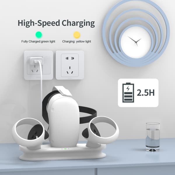 Lader - Med LED-lys og dokkingstasjon, for Oculus/Meta Quest 2