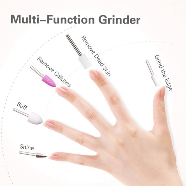 Elektrisk Nagelfil 5 I 1 Elektrisk Nagelfräsmaskin Med Poleringsfunktion