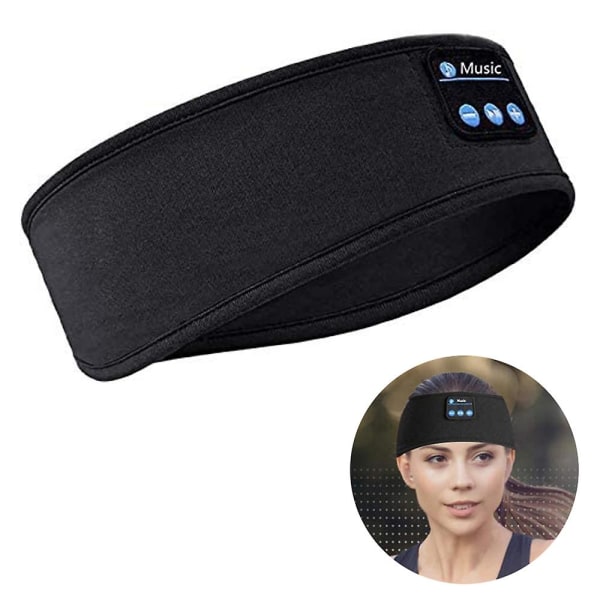 Sleep-hovedtelefoner Bluetooth-hovedbånd, trådløse hovedtelefoner med hovedbånd Black