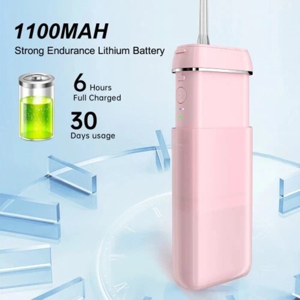 Oral Irrigator - 3 Lägen Dental Vattenstråle 140 ml Tank Vatten 4 Munstycken, Rosa
