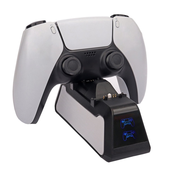 Spelkontroll Laddningsdocka Dual Base Type-C Snabbladdning LED-indikator Säker Antisladd Video Gamepad-laddare för PS5 Gaming Controller A